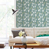 A-Street Prints 2901-25440 Linnea Elsa Teal Botanical Trail Wallpaper