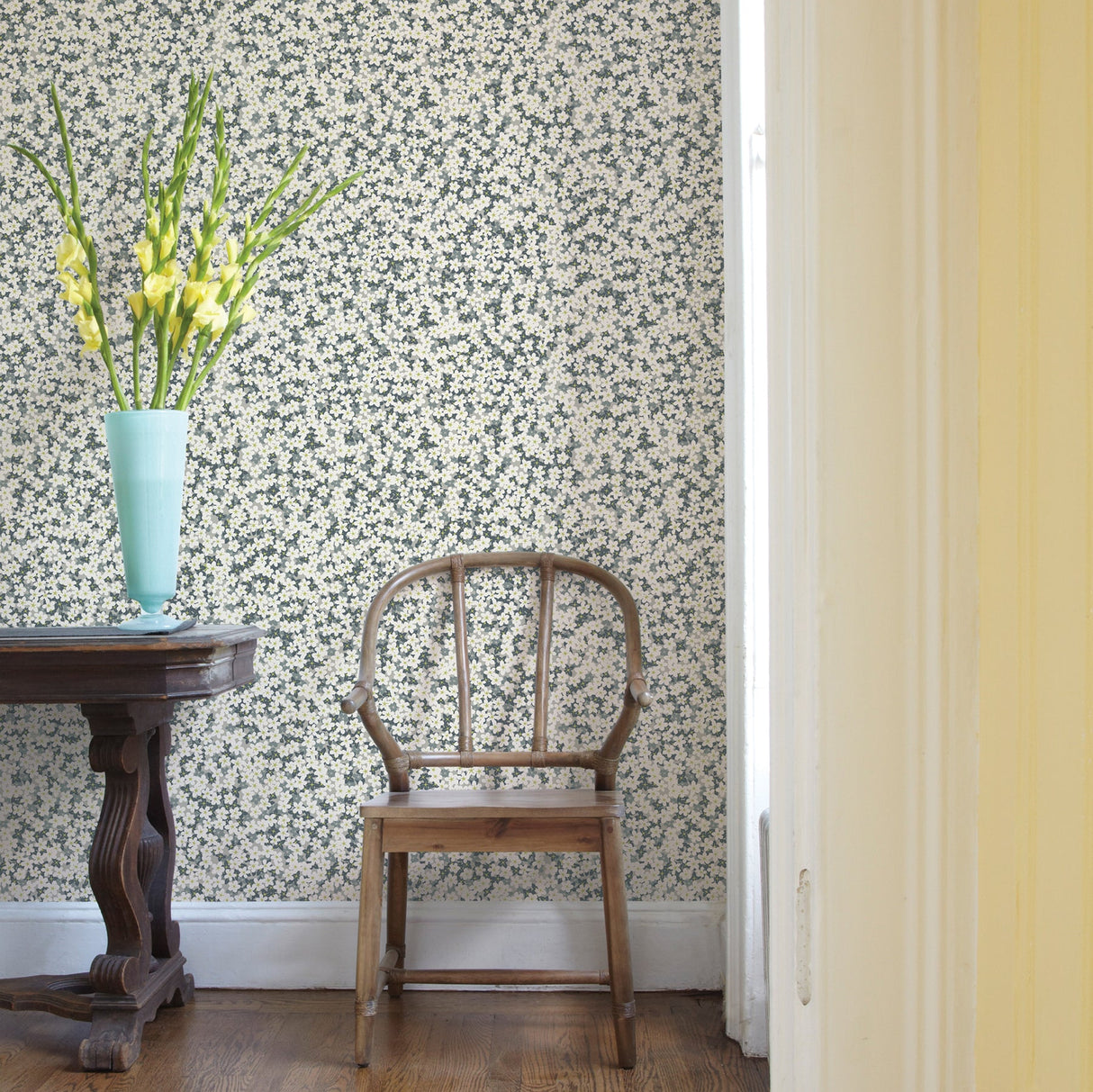 A-Street Prints 2901-25447 Giverny Grey Miniature Floral Wallpaper