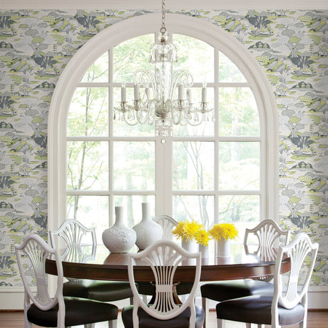 A-Street Prints 2901-87508 Joy De Vie Green Toile Wallpaper