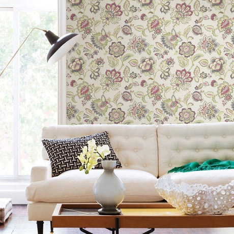 A-Street Prints 2901-87513 Corona Green Jacobean Wallpaper