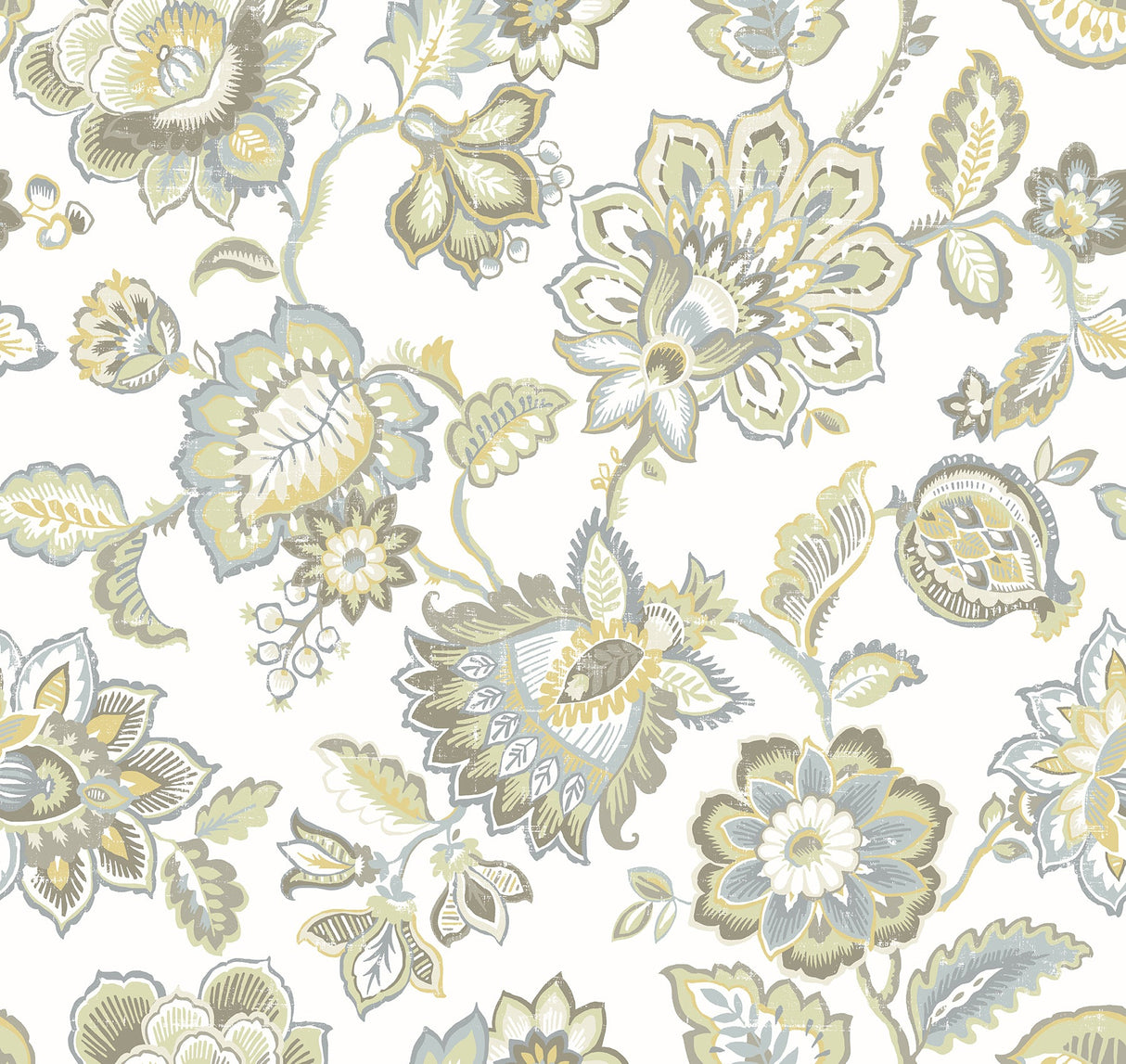 A-Street Prints 2901-87514 Corona Mustard Jacobean Wallpaper