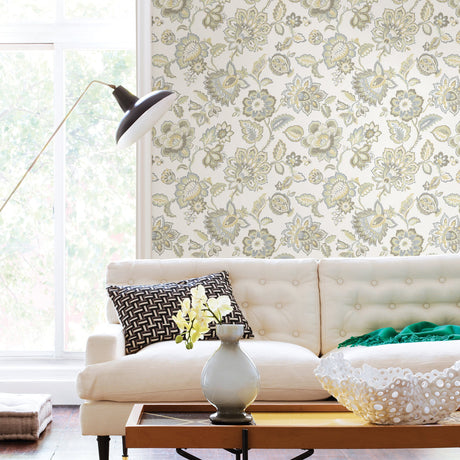 A-Street Prints 2901-87514 Corona Mustard Jacobean Wallpaper