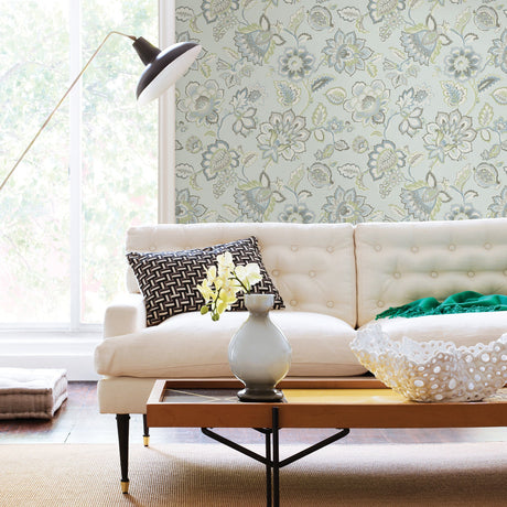 A-Street Prints 2901-87515 Corona Light Blue Jacobean Wallpaper