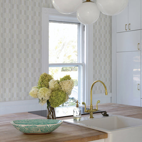 A-Street Prints 2903-25805 Burgen Grey Geometric Linen Wallpaper