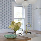 A-Street Prints 2903-25806 Burgen Blue Geometric Linen Wallpaper