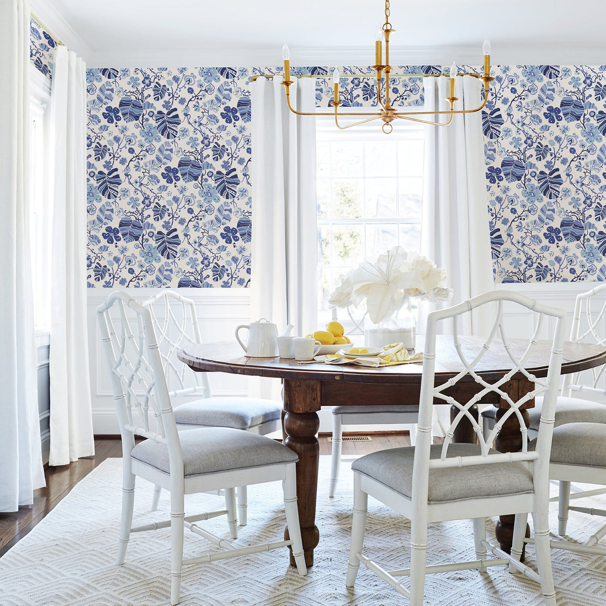 A-Street Prints 2903-25810 Gwyneth Indigo Floral Wallpaper