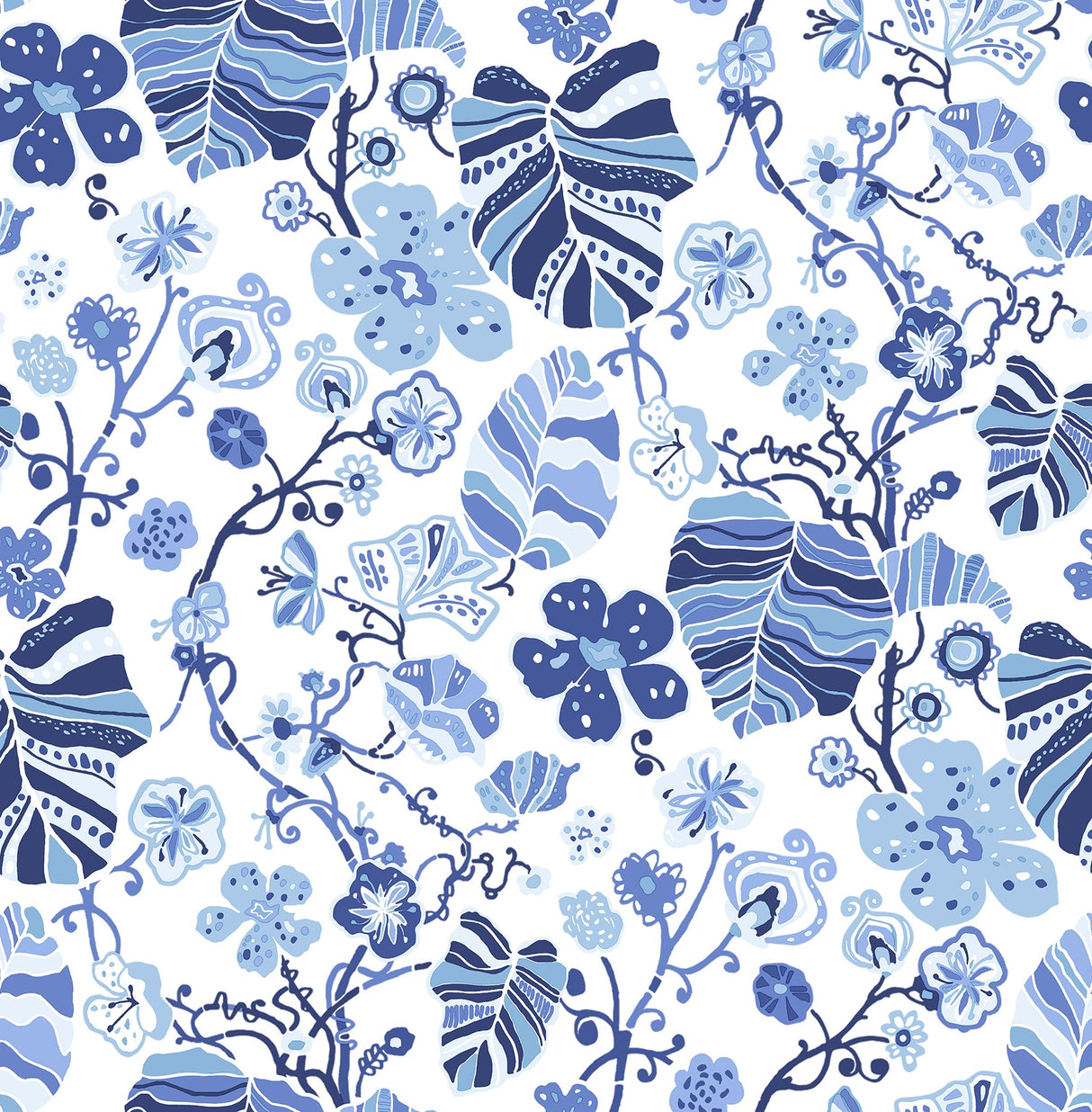 A-Street Prints 2903-25810 Gwyneth Indigo Floral Wallpaper