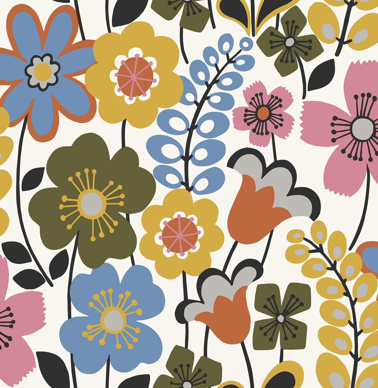 A-Street Prints 2903-25825 Piper Multicolor Floral Wallpaper