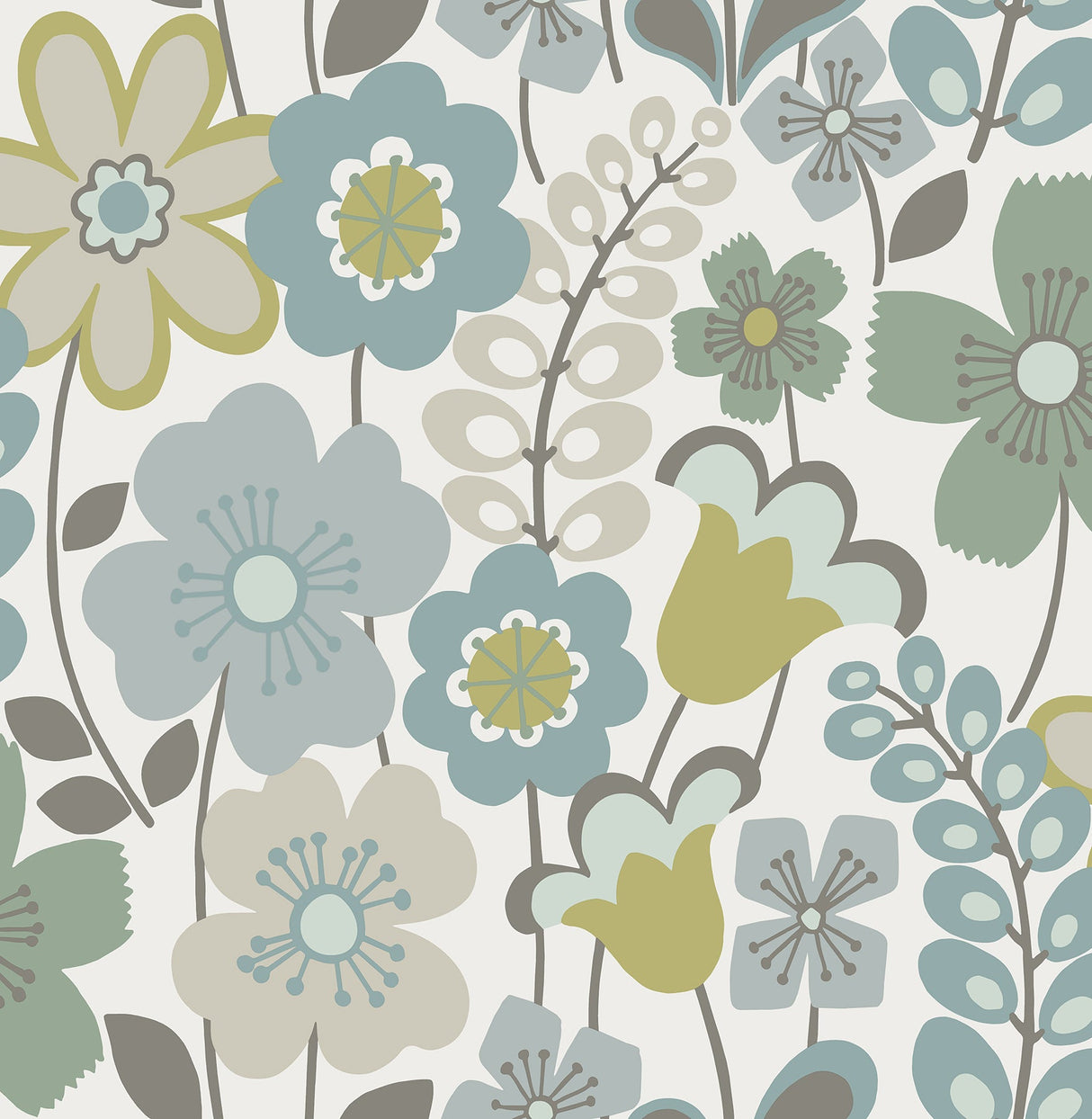 A-Street Prints 2903-25827 Piper Green Floral Wallpaper