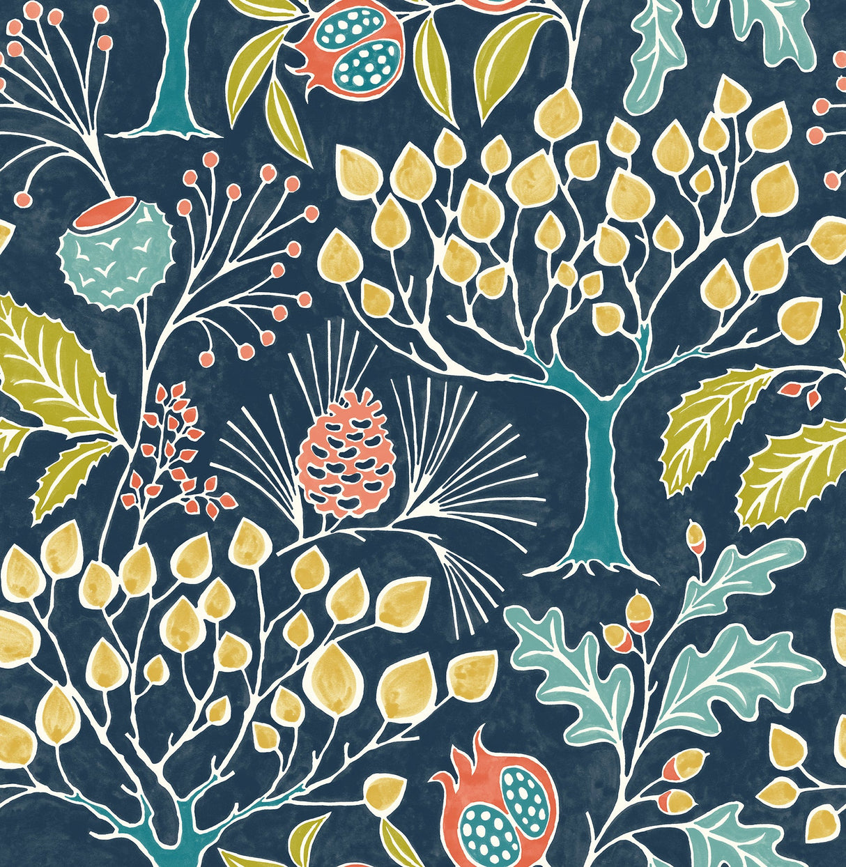 A-Street Prints 2903-25830 Shiloh Navy Botanical Wallpaper