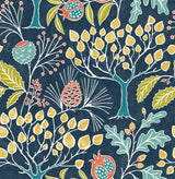 A-Street Prints 2903-25830 Shiloh Navy Botanical Wallpaper