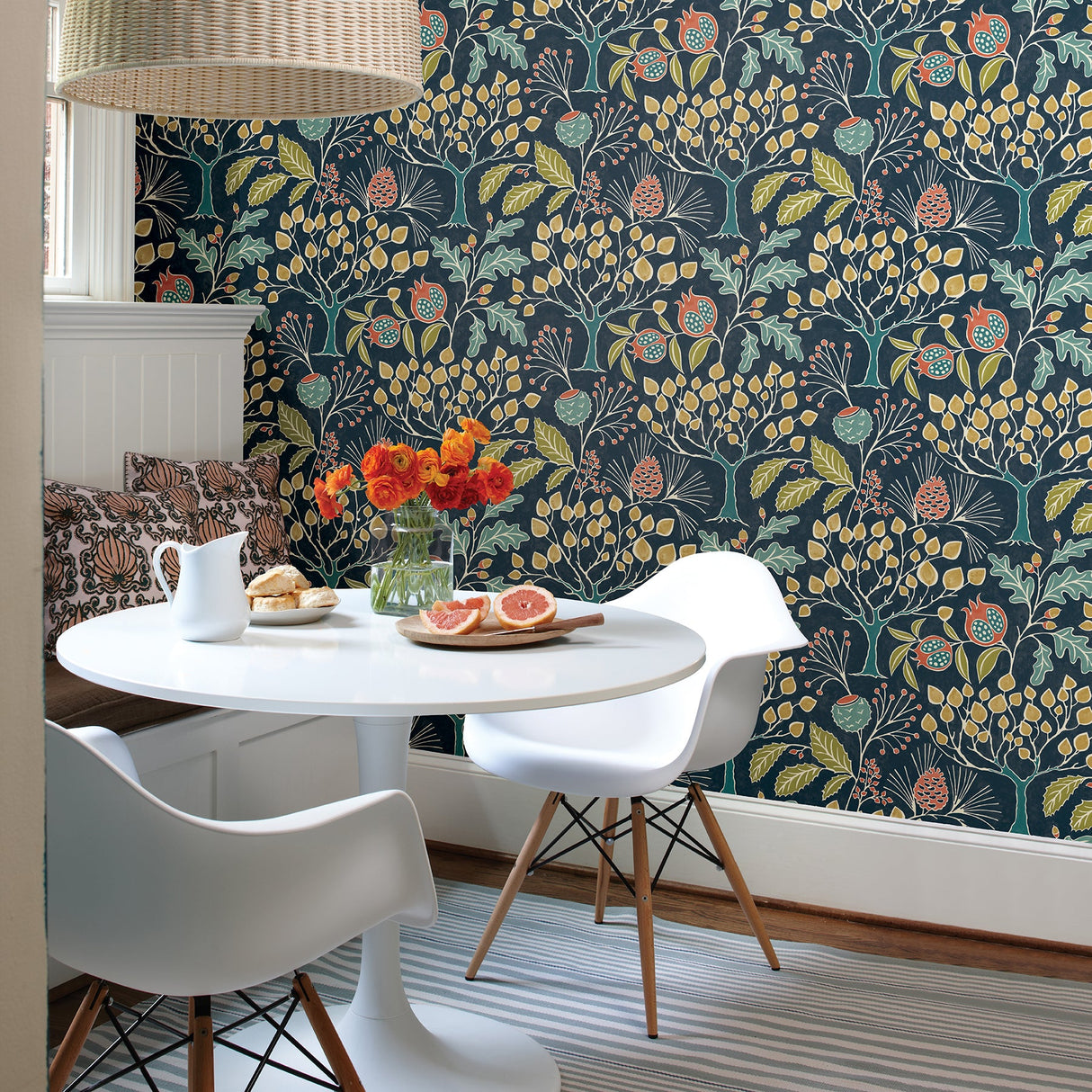 A-Street Prints 2903-25830 Shiloh Navy Botanical Wallpaper