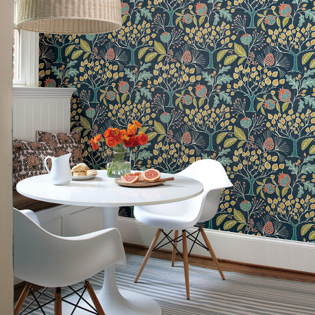 A-Street Prints 2903-25830 Shiloh Navy Botanical Wallpaper