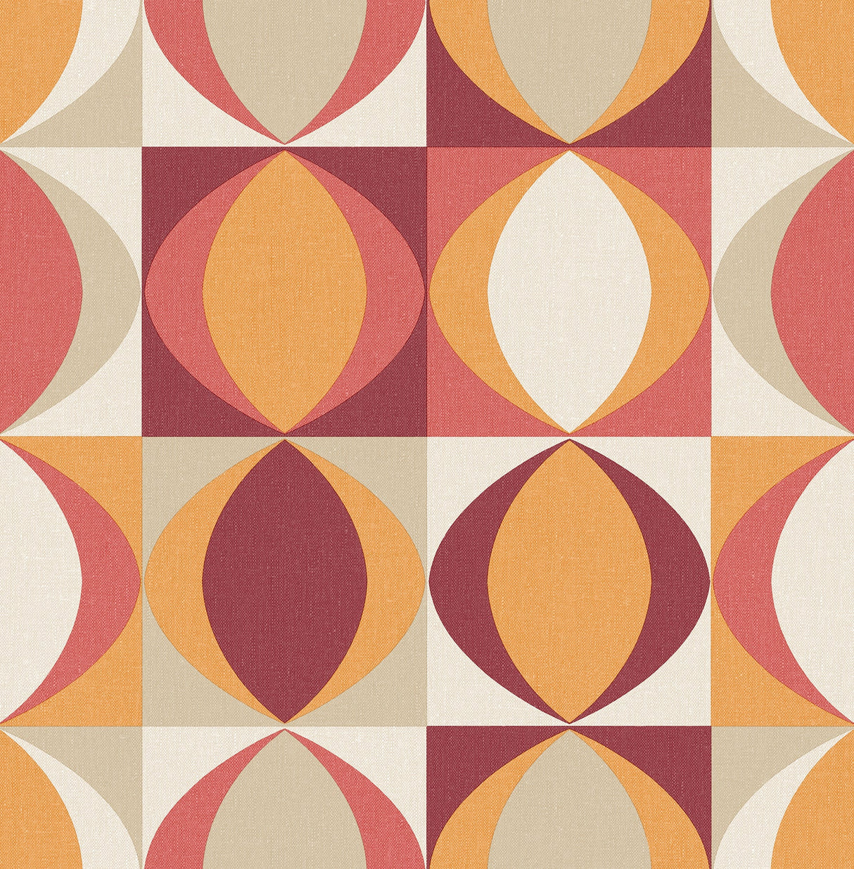 A-Street Prints 2903-25842 Archer Red Linen Geometric Wallpaper