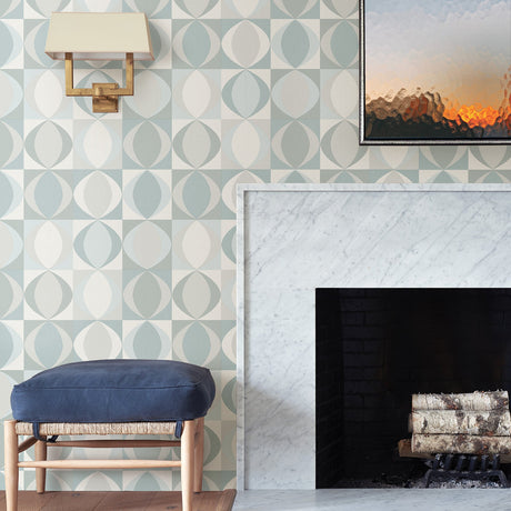 A-Street Prints 2903-25844 Archer Light Blue Linen Geometric Wallpaper