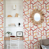 A-Street Prints 2903-25846 Tate Pink Geometric Linen Wallpaper