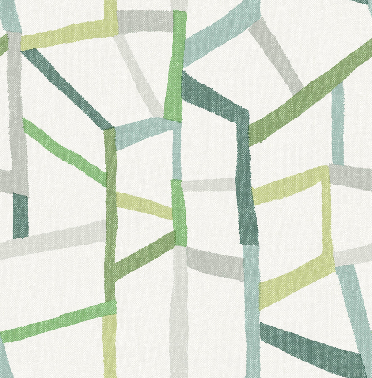 A-Street Prints 2903-25847 Tate Green Geometric Linen Wallpaper