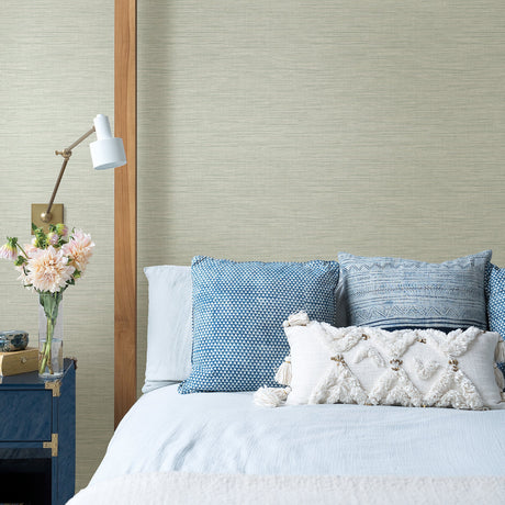 A-Street Prints 2903-25852 Exhale Teal Faux Grasscloth Wallpaper