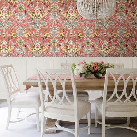 A-Street Prints 2903-25861 Vera Pink Floral Damask Wallpaper