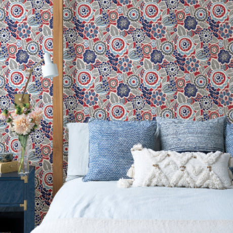 A-Street Prints 2903-25868 Lucy Red Floral Wallpaper