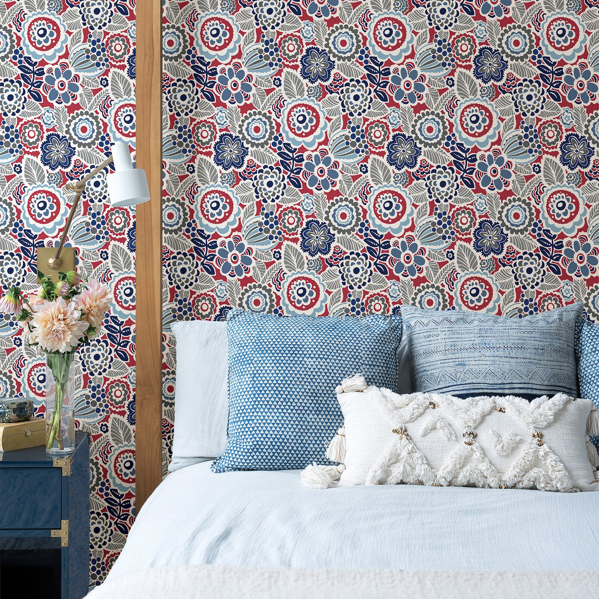 A-Street Prints 2903-25868 Lucy Red Floral Wallpaper