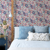 A-Street Prints 2903-25868 Lucy Red Floral Wallpaper
