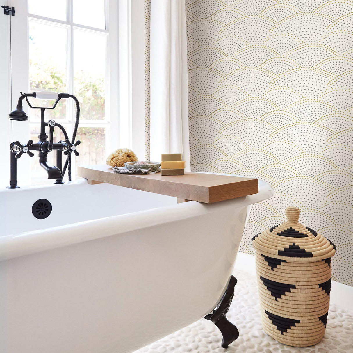 A-Street Prints 2903-25870 Bennett Dotted Scallop Wallpaper - Eade's Wallpaper