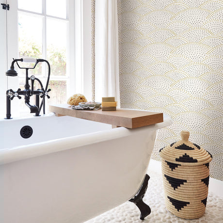 A-Street Prints 2903-25870 Bennett Dotted Scallop Wallpaper - Eade's Wallpaper