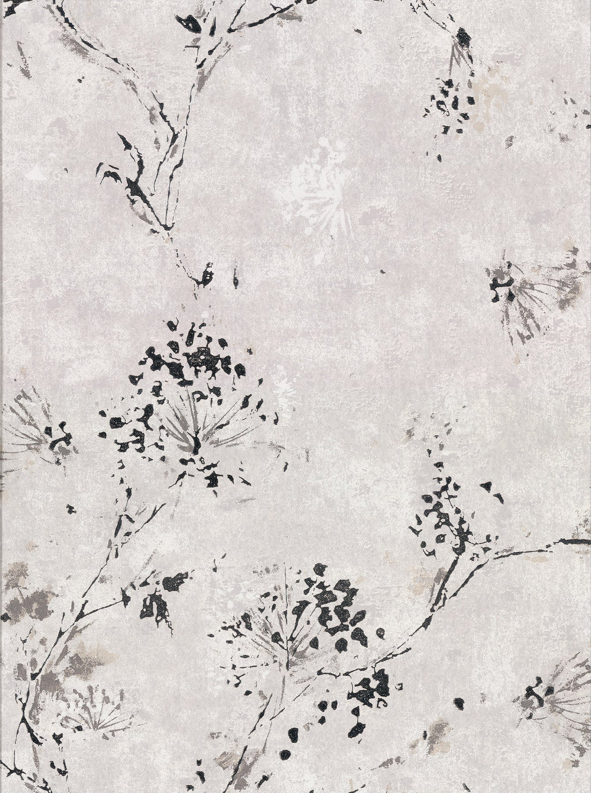 Brewster 2904-00303 Misty Grey Distressed Dandelion Wallpaper