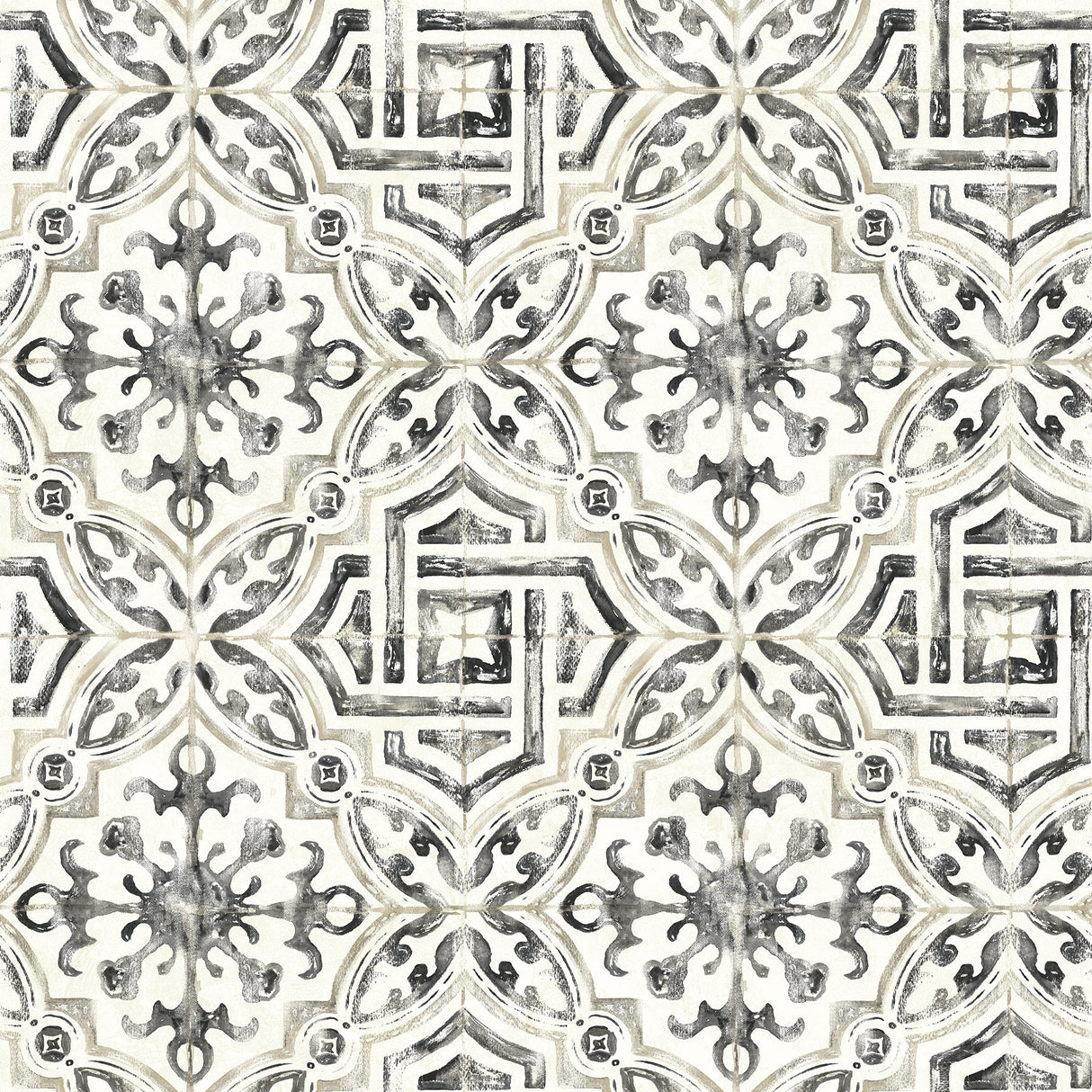 Brewster 2904-12331 Sonoma Charcoal Spanish Tile Wallpaper
