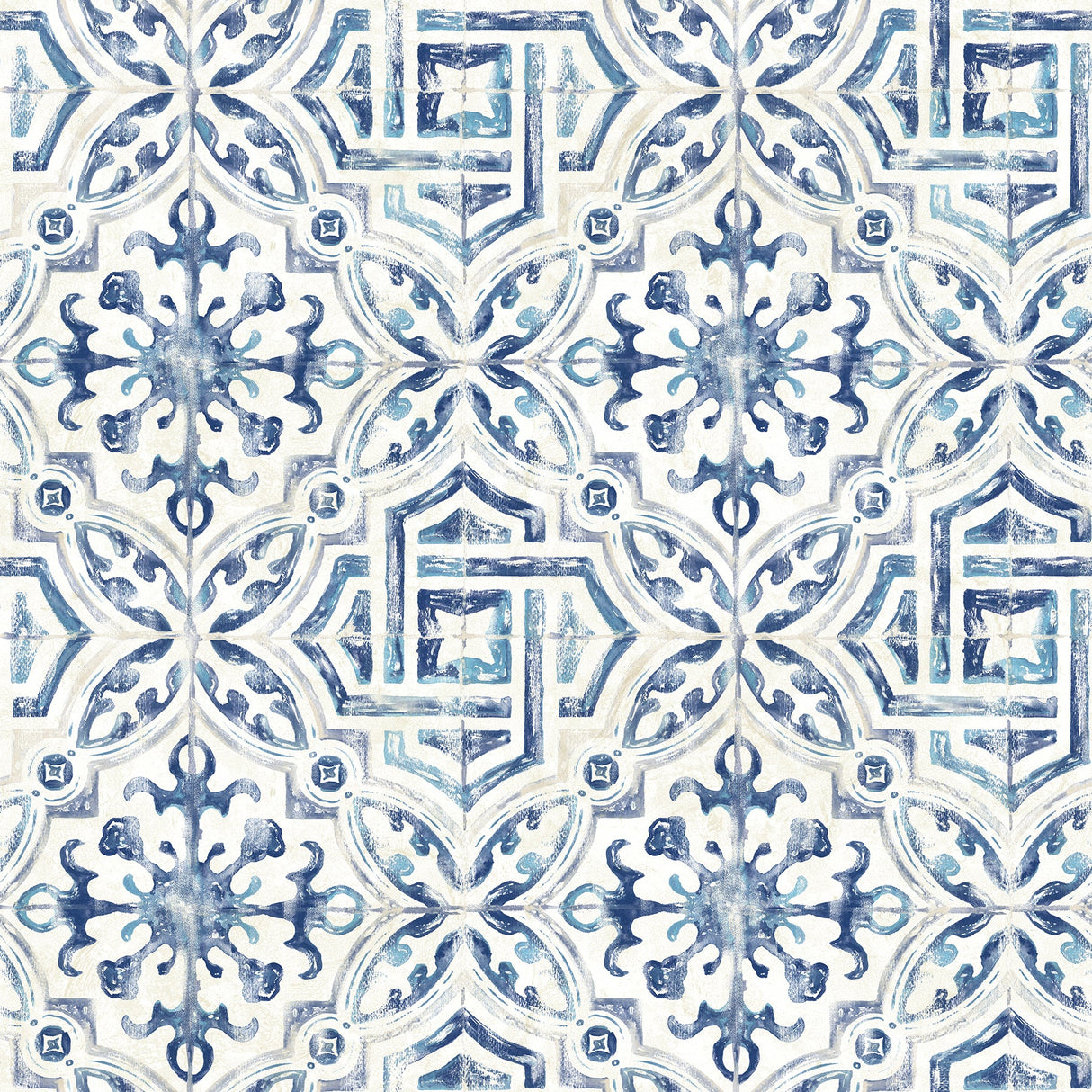 Brewster 2904-12332 Sonoma Navy Spanish Tile Wallpaper