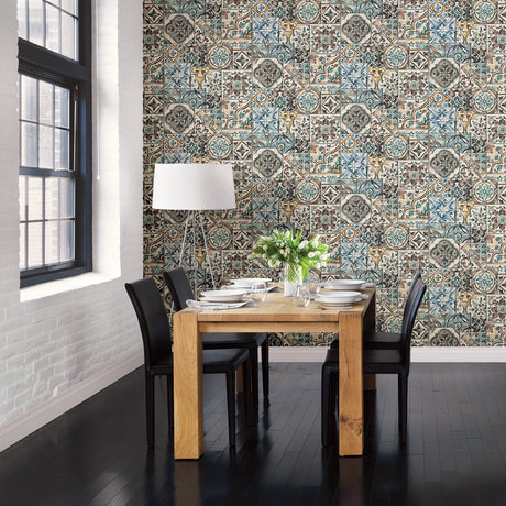 Brewster 2904-22315 Marrakesh Blue Global Tiles Wallpaper