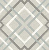 Brewster 2904-22649 Saltire Taupe Geometric Wallpaper