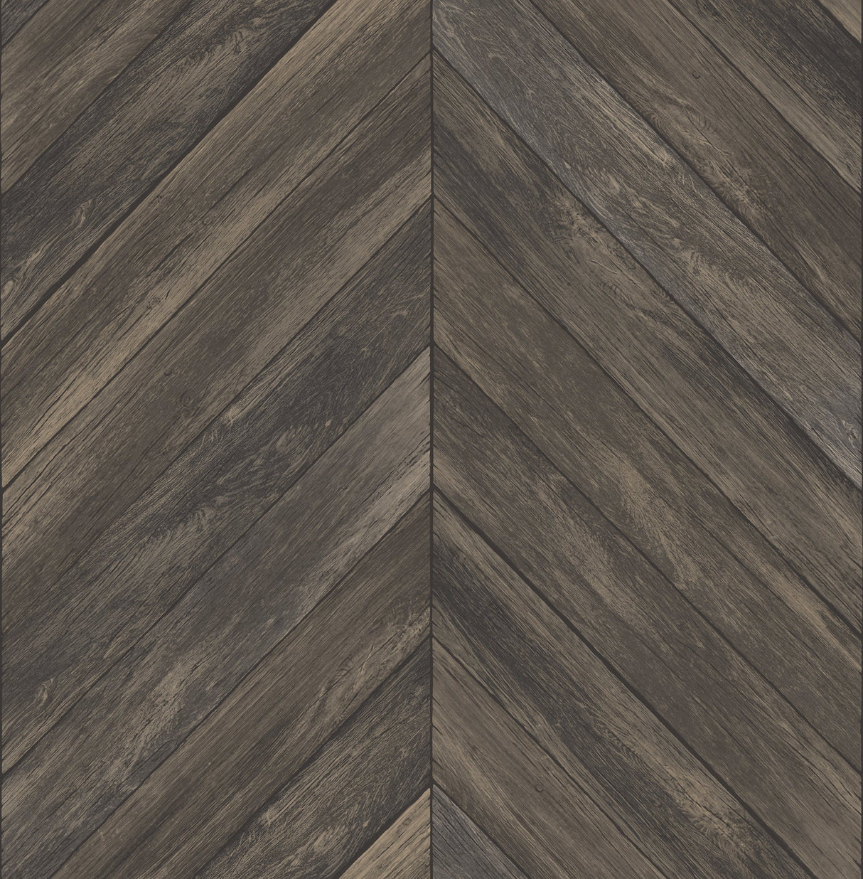 Brewster 2904-24008 Parisian Dark Brown Chevron Wood Wallpaper