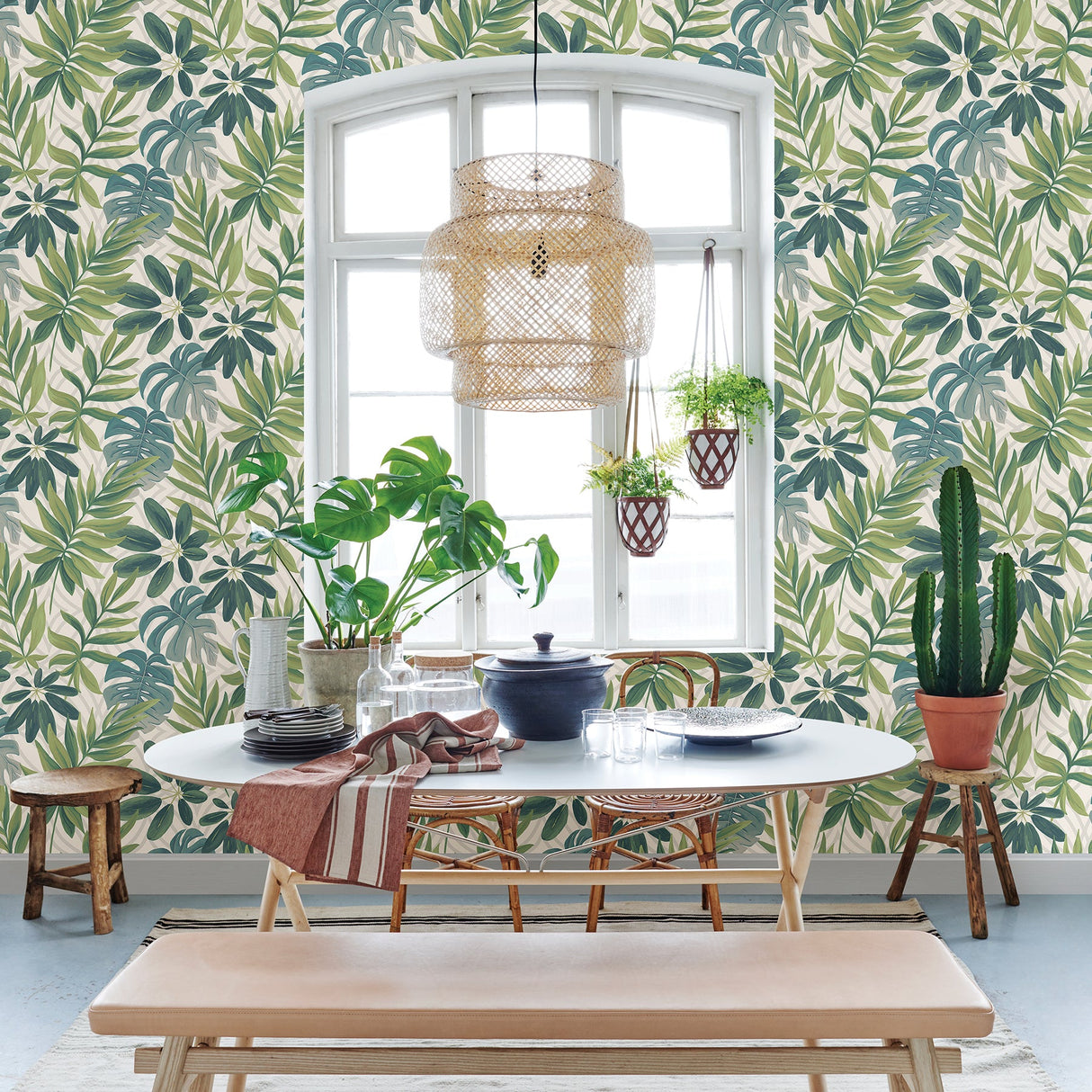 Brewster 2904-24200 Nocturnum Green Leaves Wallpaper