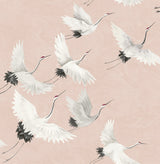 Brewster 2904-24305 Windsong Pink Bird Wallpaper