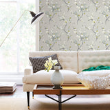 Brewster 2904-24308 Bliss Blue Floral Wallpaper