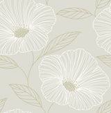 Brewster 2904-24320 Mythic Light Grey Floral Wallpaper