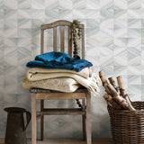 Brewster 2904-25376 Stratum Light Blue Geometric Faux Wood Wallpaper