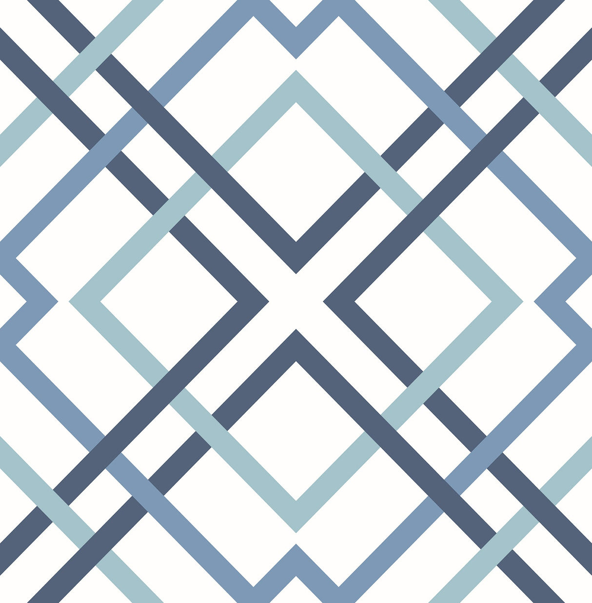 Brewster 2904-25436 Saltire Blue Geometric Wallpaper