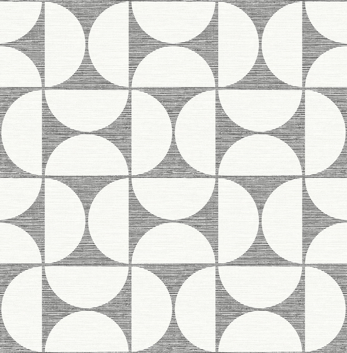 Brewster 2904-25672 Deedee Black Geometric Faux Grasscloth Wallpaper