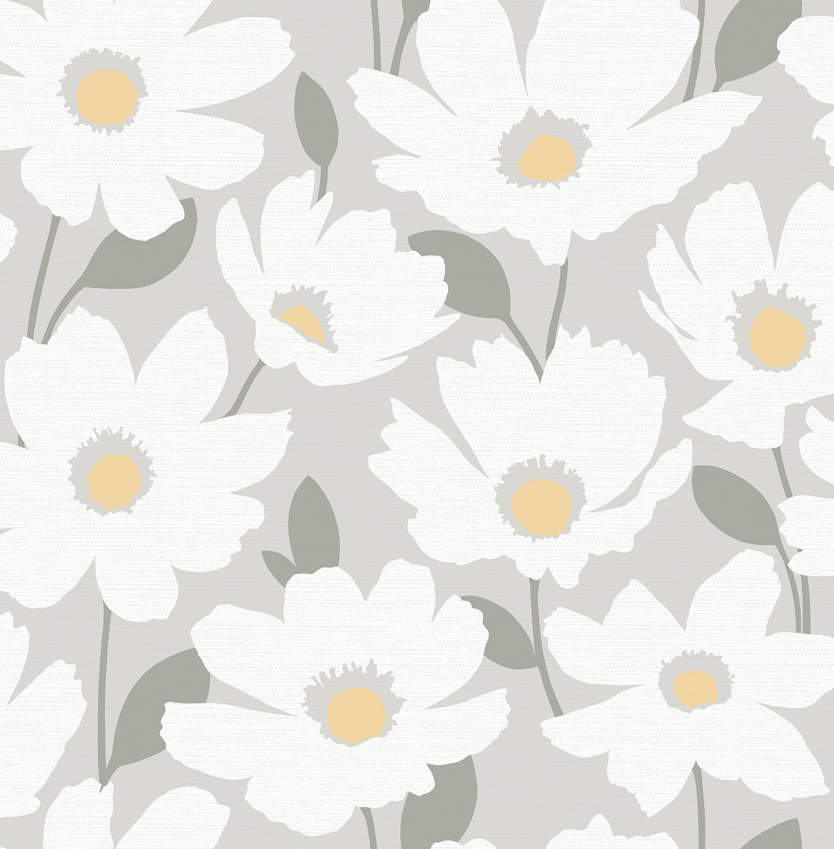 Brewster 2904-25674 Astera Grey Floral Wallpaper