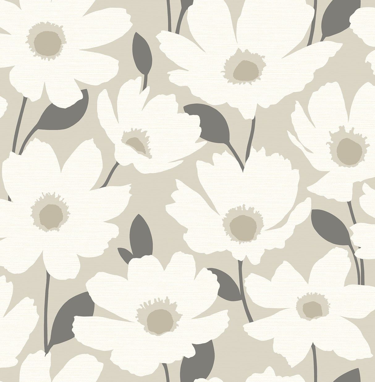 Brewster 2904-25675 Astera Beige Floral Wallpaper