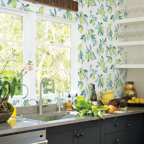Brewster 2904-25685 Limon Green Fruit Wallpaper