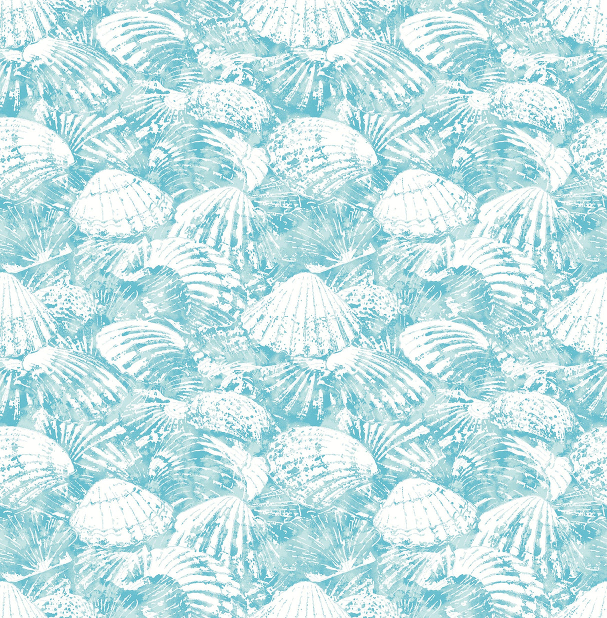 Brewster 2904-25688 Surfside Aqua Shells Wallpaper