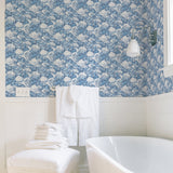 Brewster 2904-25691 Surfside Blue Shells Wallpaper