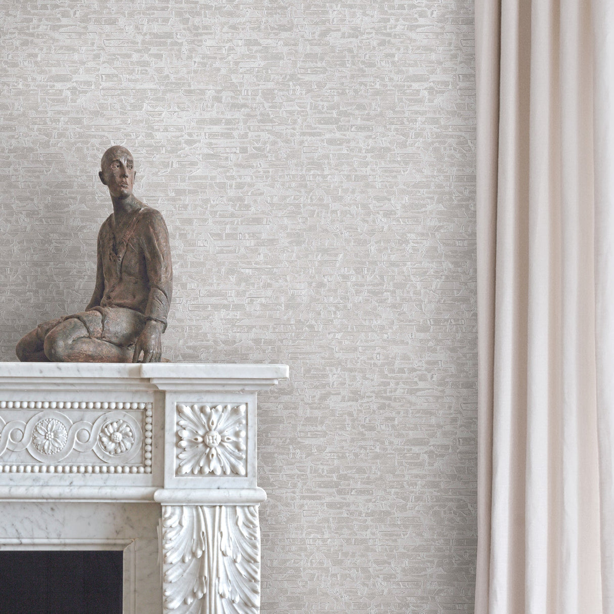 A-Street Prints 2908-24918 Belvedere Ivory Faux Slate Wallpaper