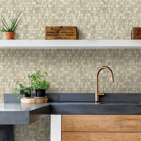 A-Street Prints 2908-24959 Dobby Gold Geometric Wallpaper