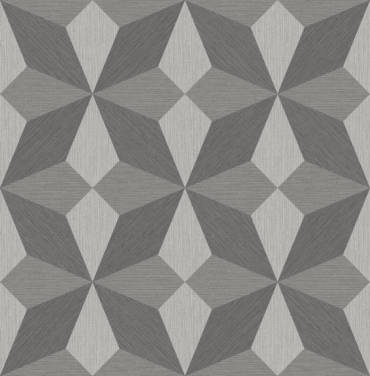 A-Street Prints 2908-25300 Valiant Grey Faux Grasscloth Geometric Wallpaper