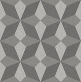 A-Street Prints 2908-25300 Valiant Grey Faux Grasscloth Geometric Wallpaper
